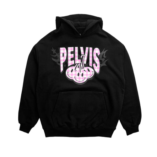 CHERRY GINGHAM LOGO HOODED SWEAT