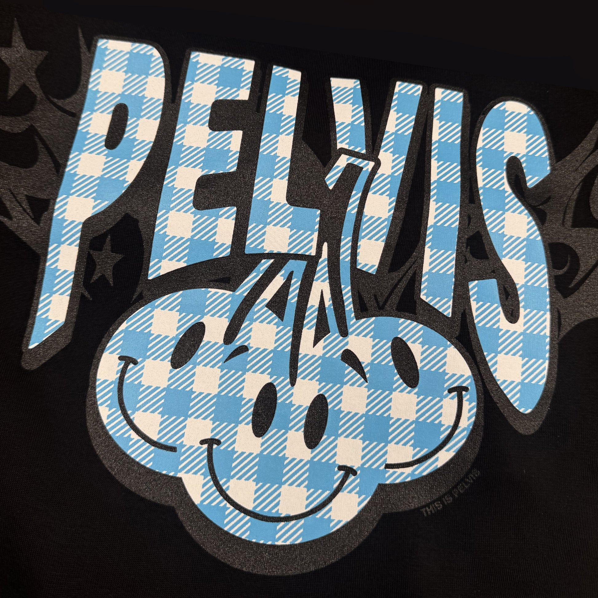 CHERRY GINGHAM LOGO SS TEE BLACK