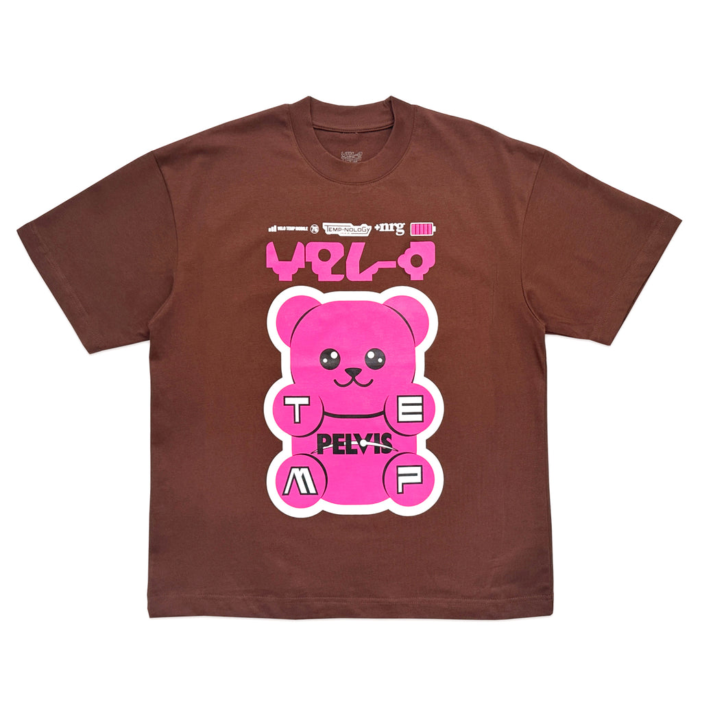 PELVIS x VELO TEMP - GUMMY PALS TEE BROWN