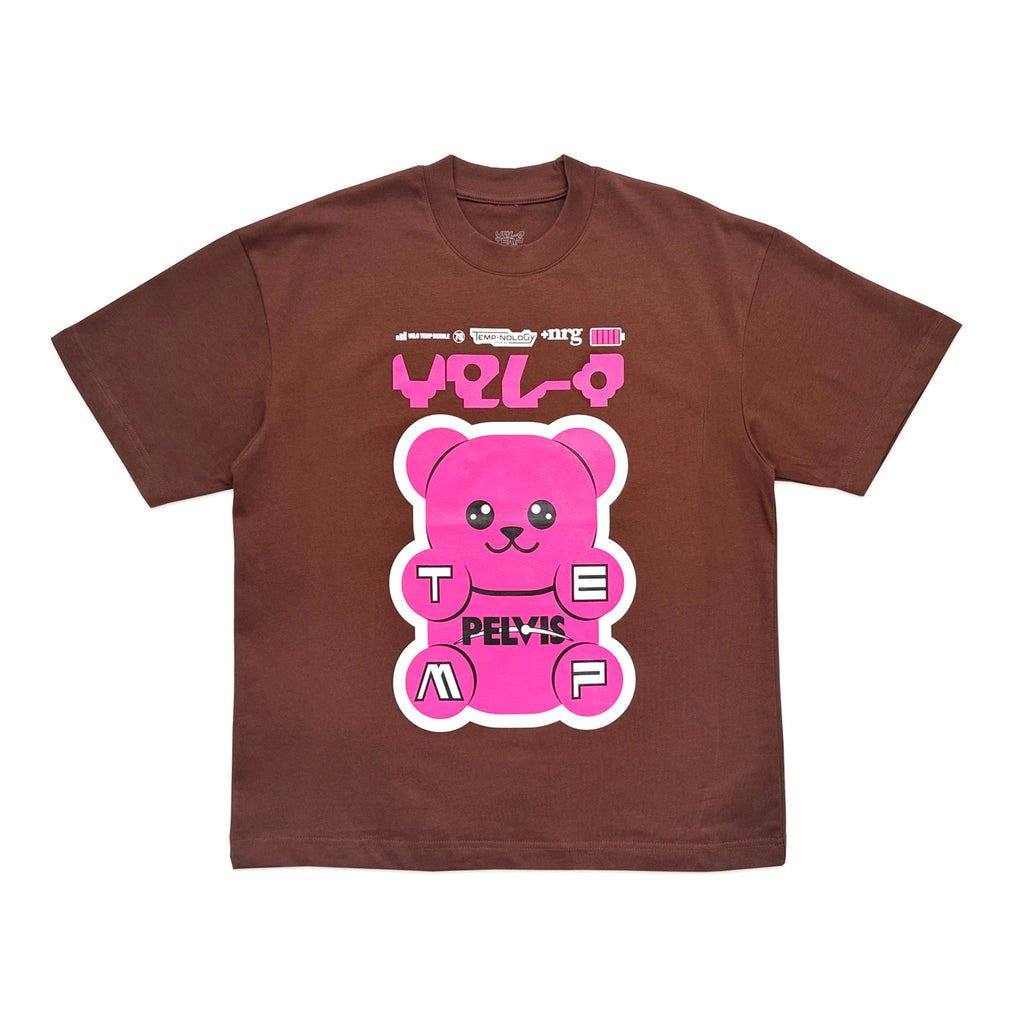 PELVIS x VELO TEMP - GUMMY PALS TEE BROWN
