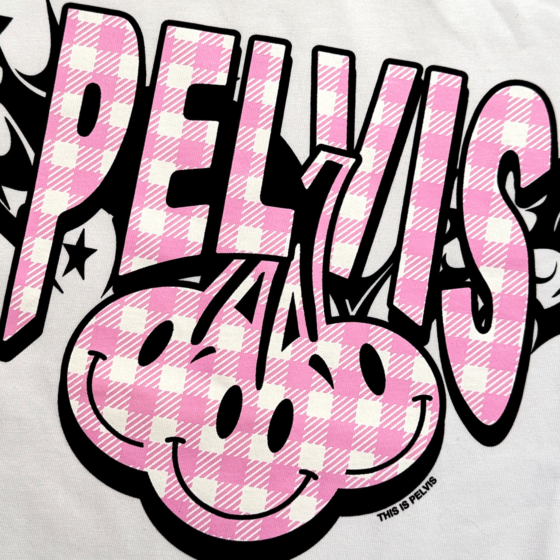 CHERRY GINGHAM LOGO SS TEE WHITE